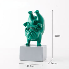 Load image into Gallery viewer, Lovely Yoga French Bulldog Statue Resin Figurines Nordic Creative Cartoon Animals Sculpture Children&#39; Room Decor Crafts
