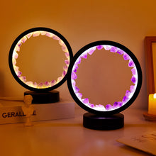 Load image into Gallery viewer, LED Rechargeable Bedside Lamp Natural Quartz Amethyst Cluster Night Lamp Bedroom Desk Network Circle Decorative Lights
