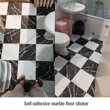 Load image into Gallery viewer, Simulated Marble Tile Floor Sticker PVC Waterproof Self-adhesive for Living room Toilet Kitchen Home Floor Decor 3d Wall sticker
