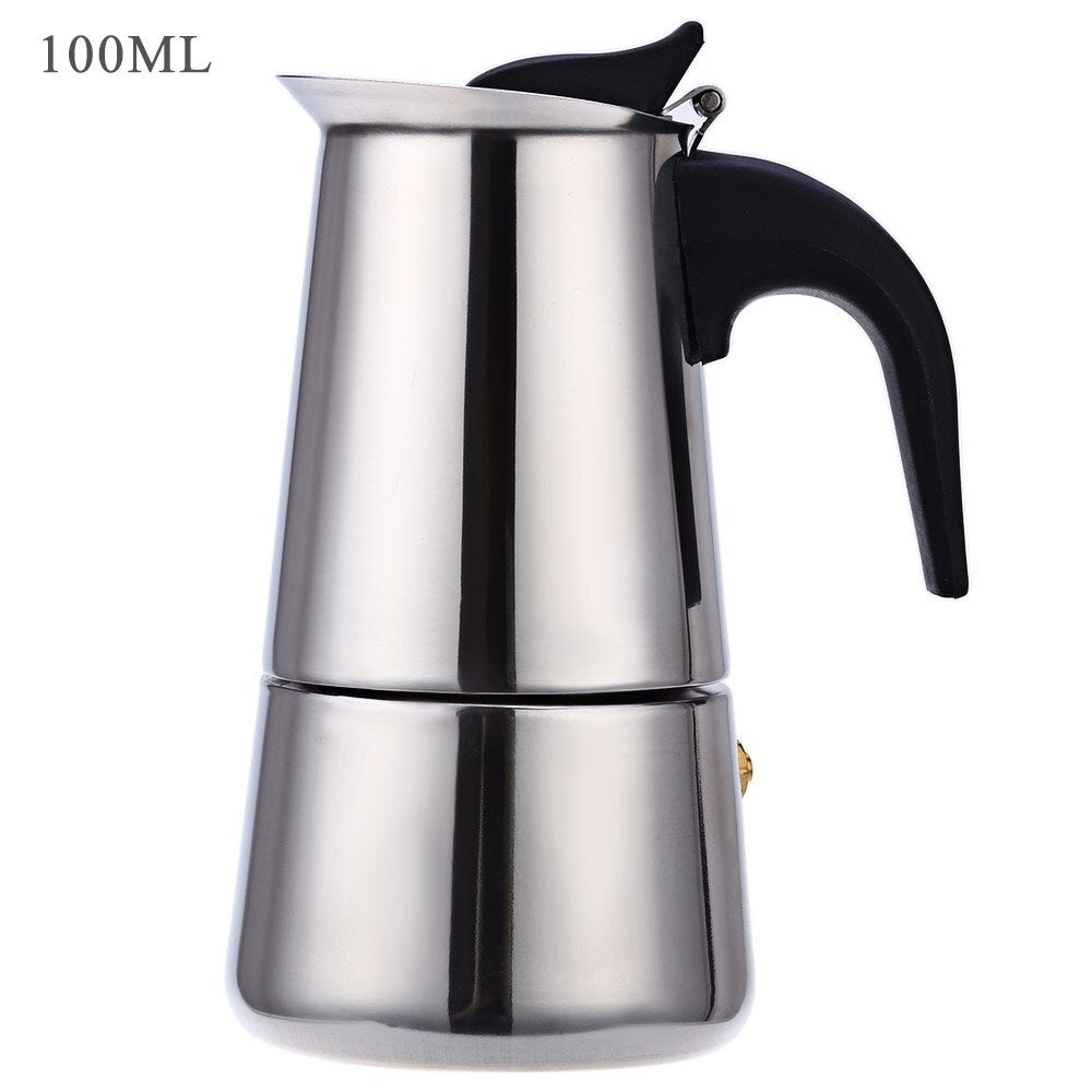 Stainless Steel Coffee Maker Coffee Pot Moka Pot Geyser Coffee Makers Kettle Coffee Brewer Latte Percolator Stove Coffee Tools