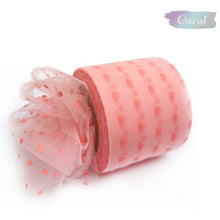 Load image into Gallery viewer, 6cm 25Yards Dot Tulle Colorful Spotted Mesh Baking Cake Topper Tutu Pom Bow Soft Squine Organza DIY Wedding Birthday Decoration
