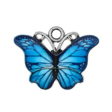 Load image into Gallery viewer, 10Pcs/lot Multicolor 17x14mm Enamel Metal Butterfly Charms Pendants for Necklace Bracelet Earring Diy Jewelry Making Accessories
