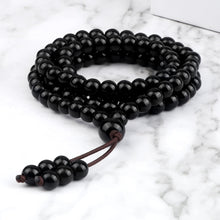 Load image into Gallery viewer, 108 Wooden Beads Bracelet 6mm Natural Tiger Eye Stone Malachite Men Necklace Meditation Prayer Wrap Bangles Fashion Jewelry Gift
