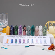 Load image into Gallery viewer, Natural Healing Gemstone Kit Reiki Hexagonal Column Crystal Point Mineral 10pcs/set
