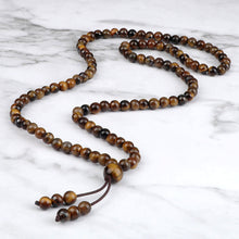 Load image into Gallery viewer, 108 Wooden Beads Bracelet 6mm Natural Tiger Eye Stone Malachite Men Necklace Meditation Prayer Wrap Bangles Fashion Jewelry Gift
