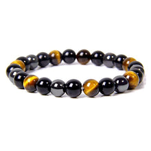 Load image into Gallery viewer, Natural Black Obsidian Hematite Tiger Eye Beads Bracelets Men for Magnetic Health Protection Women Soul Jewelry Pulsera Hombre
