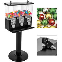 Load image into Gallery viewer, VEVOR Triple Candy Gumball Vending Machine Dispenser W/ Keys Outdoor Amusement Park
