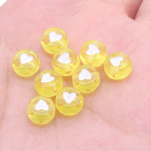 Load image into Gallery viewer, CHONGAI 100Pcs Fashion Jewelry Love Heart Acrylic Flat Round Beads for DIY Craft Jewelry Making
