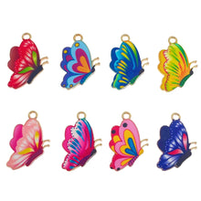 Load image into Gallery viewer, JQ 20Pcs/Lot 2022 Trend Cute Enamel Butterfly Pendant Golden Insect Alloy Charm For Earrings Necklace Jewelry Making Supplies
