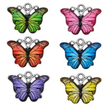 Load image into Gallery viewer, 10Pcs/lot Multicolor 17x14mm Enamel Metal Butterfly Charms Pendants for Necklace Bracelet Earring Diy Jewelry Making Accessories
