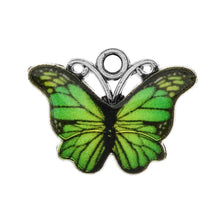 Load image into Gallery viewer, 10Pcs/lot Multicolor 17x14mm Enamel Metal Butterfly Charms Pendants for Necklace Bracelet Earring Diy Jewelry Making Accessories
