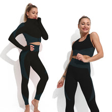 Load image into Gallery viewer, 2/3 Pieces Yoga Set Bar High-Waisted Tight Pants Gym Exercise Clothing Suitable Sportswear For Women Zipper Jacket Leggings Suit
