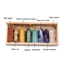 Load image into Gallery viewer, Natural crystal Single Point Healing Crystal Wand 6 Faceted Reiki Chakra Stones 8pcs/set
