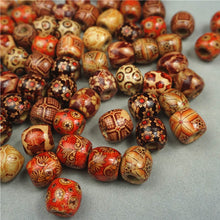 Load image into Gallery viewer, 20-500pcs/Lot 12mm Vintage Natural Big Hole Wooden Beads For Necklace Bracelet Charms for Diy Jewelry Making Hair Accessories
