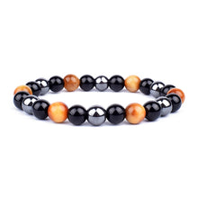 Load image into Gallery viewer, Natural Black Obsidian Hematite Tiger Eye Beads Bracelets Men for Magnetic Health Protection Women Soul Jewelry Pulsera Hombre
