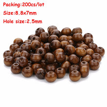 Load image into Gallery viewer, 20-500pcs/Lot 12mm Vintage Natural Big Hole Wooden Beads For Necklace Bracelet Charms for Diy Jewelry Making Hair Accessories
