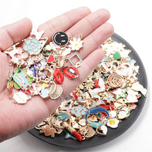 Load image into Gallery viewer, 20pcs Mix Cartoon Enamel Charm Suitable for Women&#39;s Pendant Necklace DIY Jewelry Making Accessorie Bracelets
