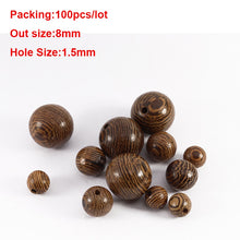 Load image into Gallery viewer, 20-500pcs/Lot 12mm Vintage Natural Big Hole Wooden Beads For Necklace Bracelet Charms for Diy Jewelry Making Hair Accessories
