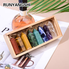 Load image into Gallery viewer, Natural crystal Single Point Healing Crystal Wand 6 Faceted Reiki Chakra Stones 8pcs/set
