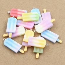 Load image into Gallery viewer, 10pcs Charms Summer Ice Cream Popsicle Ice Icicle Lolly Pendant Craft Making Handmade Jewelry DIY For Earrings Necklace
