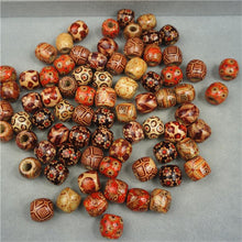 Load image into Gallery viewer, 20-500pcs/Lot 12mm Vintage Natural Big Hole Wooden Beads For Necklace Bracelet Charms for Diy Jewelry Making Hair Accessories
