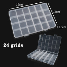 Load image into Gallery viewer, Plastic Jewelry Box 10/15/24 Compartment Slot Organizer Storage Beads Container Adjustable Jewelry Storage Box Rectangle Case
