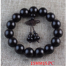 Load image into Gallery viewer, Yoga Buddhist Mala Natural EBONY Wooden Beads Buddha Bracelet Meditation Prayer Bracelet For Women Black Sandal Wood Jewelry
