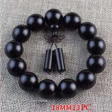 Load image into Gallery viewer, Yoga Buddhist Mala Natural EBONY Wooden Beads Buddha Bracelet Meditation Prayer Bracelet For Women Black Sandal Wood Jewelry
