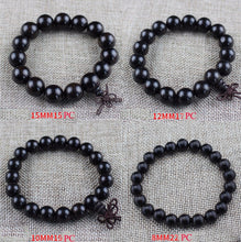 Load image into Gallery viewer, Yoga Buddhist Mala Natural EBONY Wooden Beads Buddha Bracelet Meditation Prayer Bracelet For Women Black Sandal Wood Jewelry
