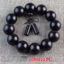 Load image into Gallery viewer, Yoga Buddhist Mala Natural EBONY Wooden Beads Buddha Bracelet Meditation Prayer Bracelet For Women Black Sandal Wood Jewelry
