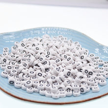 Load image into Gallery viewer, CHONGAI 100/500Pcs/500Gram Oblate Acrylic Letter Beads Single Alphabet White Round Bracelet Jewelry Beads&amp;Jewelry Making 4*7MM
