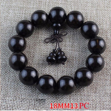 Load image into Gallery viewer, Yoga Buddhist Mala Natural EBONY Wooden Beads Buddha Bracelet Meditation Prayer Bracelet For Women Black Sandal Wood Jewelry
