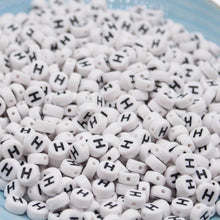 Load image into Gallery viewer, CHONGAI 100/500Pcs/500Gram Oblate Acrylic Letter Beads Single Alphabet White Round Bracelet Jewelry Beads&amp;Jewelry Making 4*7MM
