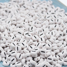 Load image into Gallery viewer, CHONGAI 100/500Pcs/500Gram Oblate Acrylic Letter Beads Single Alphabet White Round Bracelet Jewelry Beads&amp;Jewelry Making 4*7MM
