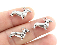 Load image into Gallery viewer, 22x13mm 30pcs Antique Silver Plated Dog Handmade Charms Pendant:DIY for bracelet necklace
