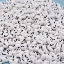 Load image into Gallery viewer, CHONGAI 100/500Pcs/500Gram Oblate Acrylic Letter Beads Single Alphabet White Round Bracelet Jewelry Beads&amp;Jewelry Making 4*7MM
