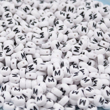 Load image into Gallery viewer, CHONGAI 100/500Pcs/500Gram Oblate Acrylic Letter Beads Single Alphabet White Round Bracelet Jewelry Beads&amp;Jewelry Making 4*7MM
