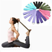 Load image into Gallery viewer, 1.8mx3.8cm Yoga Strap Durable Cotton Exercise Straps Adjustable D-Ring Buckle Gives Flexibility for Yoga Stretching Pilates
