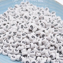 Load image into Gallery viewer, CHONGAI 100/500Pcs/500Gram Oblate Acrylic Letter Beads Single Alphabet White Round Bracelet Jewelry Beads&amp;Jewelry Making 4*7MM
