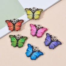 Load image into Gallery viewer, 10Pcs/lot Multicolor 17x14mm Enamel Metal Butterfly Charms Pendants for Necklace Bracelet Earring Diy Jewelry Making Accessories
