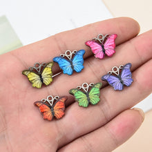 Load image into Gallery viewer, 10Pcs/lot Multicolor 17x14mm Enamel Metal Butterfly Charms Pendants for Necklace Bracelet Earring Diy Jewelry Making Accessories
