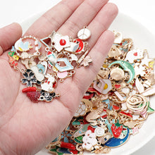 Load image into Gallery viewer, 20pcs Mix Cartoon Enamel Charm Suitable for Women&#39;s Pendant Necklace DIY Jewelry Making Accessorie Bracelets
