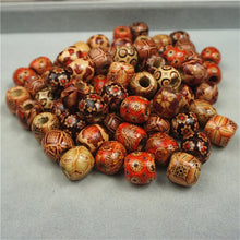 Load image into Gallery viewer, 20-500pcs/Lot 12mm Vintage Natural Big Hole Wooden Beads For Necklace Bracelet Charms for Diy Jewelry Making Hair Accessories
