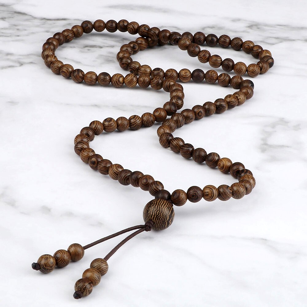 108 Wooden Beads Bracelet 6mm Natural Tiger Eye Stone Malachite Men Necklace Meditation Prayer Wrap Bangles Fashion Jewelry Gift