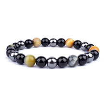 Load image into Gallery viewer, Natural Black Obsidian Hematite Tiger Eye Beads Bracelets Men for Magnetic Health Protection Women Soul Jewelry Pulsera Hombre
