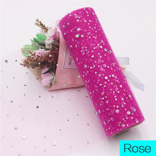 Load image into Gallery viewer, Baby Shower Glitter Sequin Tulle Roll 10 yard 15cm Spool Tutu Wedding Decoration Organza
