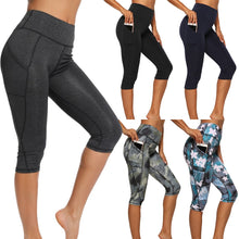 Load image into Gallery viewer, Women Sports Pants 3/4 Gym Sport Woman Tights Casual Cropped Female Leggings For Fitness Women Yoga Pants with Side Pockets
