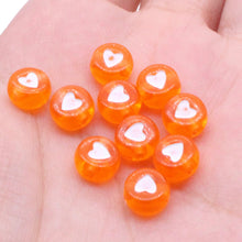 Load image into Gallery viewer, CHONGAI 100Pcs Fashion Jewelry Love Heart Acrylic Flat Round Beads for DIY Craft Jewelry Making
