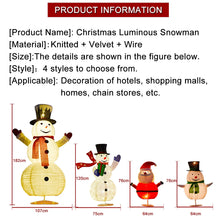 Load image into Gallery viewer, 76/180 CM LED Light Model Xmas Snowman Color Rotating Doll Toy Christmas Holiday Family
