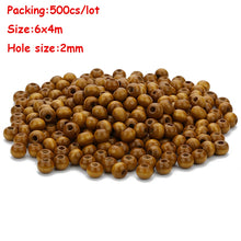 Load image into Gallery viewer, 20-500pcs/Lot 12mm Vintage Natural Big Hole Wooden Beads For Necklace Bracelet Charms for Diy Jewelry Making Hair Accessories
